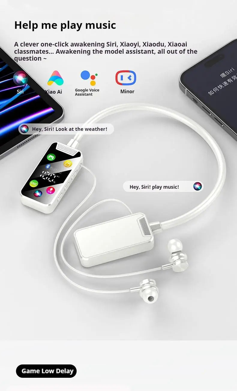 HD Screen HiFi Sound Neckband Long battery Life Wireless Bluetooth5.4 Headphones Earphones Sports Gamer Headsets Noise Reduction