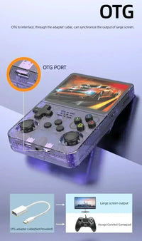 Open Source R36S Retro Handheld Video Game Console Linux System 3.5 Inch IPS Screen Portable Pocket Video Player R36S 64GB Games