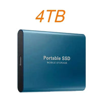 External Hard Drive SSD 4TB - USB 3.0 Solid Disk Fast Transfer Shockproof Large Backup Plug & Play Compatible with Mac/PC/Phones