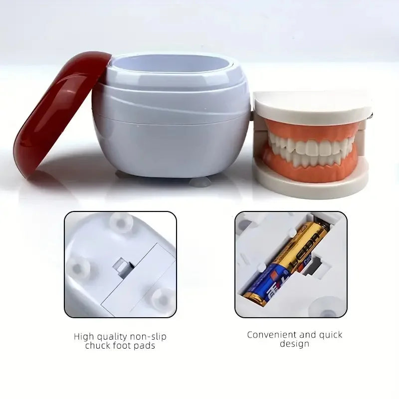 Retainer Cleaner Box & Mouth Guard Cleaner - Ultrasonic Sonic Cleaning Device, Compact for Travel & Ideal Oral Care Gift for Par
