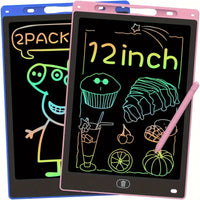 2/4Pcs LCD Writing Tablet Doodle Pad for Kids 12Inch LCD Drawing Board Colorful Reusable Writing Tablet for Educational Toy Gift