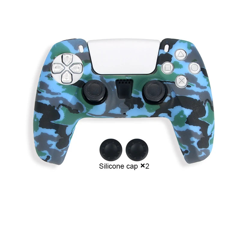 DATA FROG Camo Protective Skin Cover For SONY Playstation 5 Silicone Case Grip for PS5 Controller Accessories