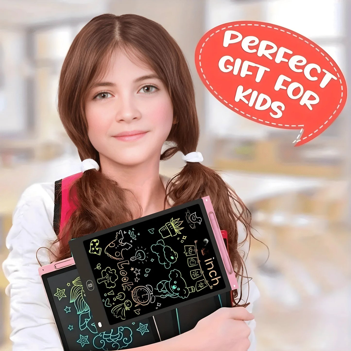 2/4Pcs LCD Writing Tablet Doodle Pad for Kids 12Inch LCD Drawing Board Colorful Reusable Writing Tablet for Educational Toy Gift