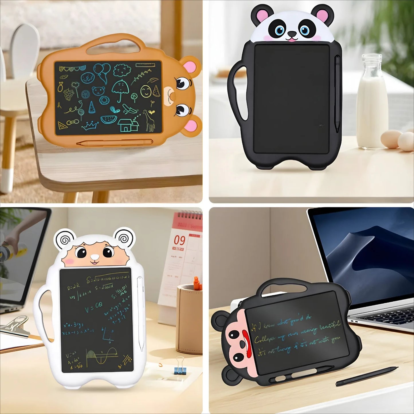 2/4Pcs LCD Writing Tablet Doodle Pad for Kids 12Inch LCD Drawing Board Colorful Reusable Writing Tablet for Educational Toy Gift