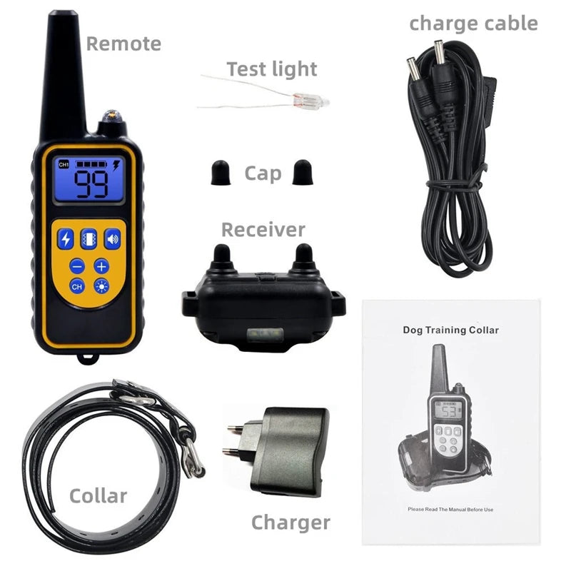 VIP Electric Dog Training Collar Waterproof Dog Bark Collar Pet With Remote Control Rechargeable Anti Barking Device Equipment