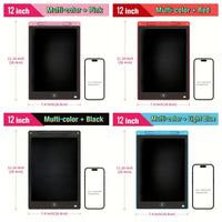 2/4Pcs LCD Writing Tablet Doodle Pad for Kids 12Inch LCD Drawing Board Colorful Reusable Writing Tablet for Educational Toy Gift