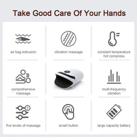 Wireless Electric Hand Massager Air Compression Hot Compress Palm Acupoint Massager Finger Arthritis Numbness Muscle Relaxation