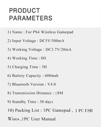 GAMINJA P48 Wireless Gamepad with Six Axis Gyroscope Game Controller For PS4 PS3 Console Wins 7 8 10 Dual Vibration PC Joystick