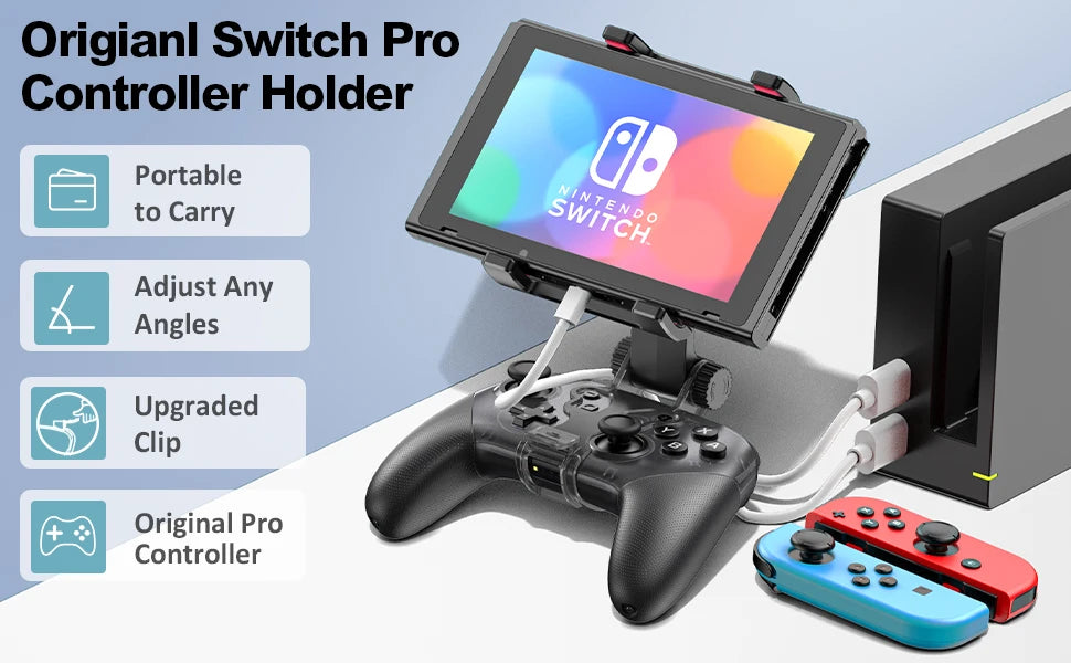 Adjustable Switch Pro Controller Handle Bracket Game Accessories Gamepad Clip Clamp Holder Mount