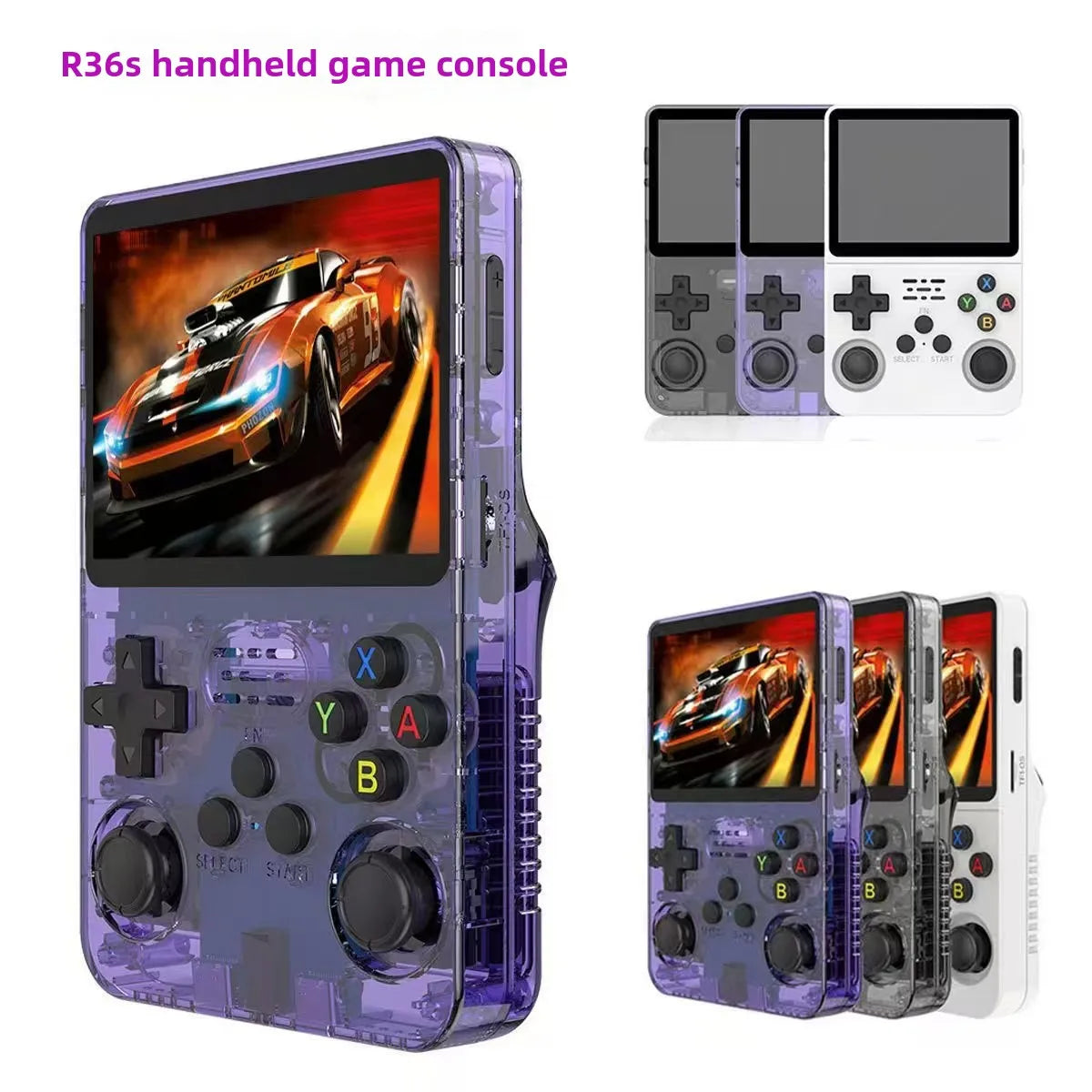 Open Source R36S Retro Handheld Video Game Console Linux System 3.5 Inch IPS Screen Portable Pocket Video Player R36S 64GB Games