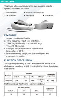 Ultrasound Physiotherapy Massage Device 1MHz Intensity for Muscle & Joints Pain Relief No-Drug Ultrasonic Instrument Machine