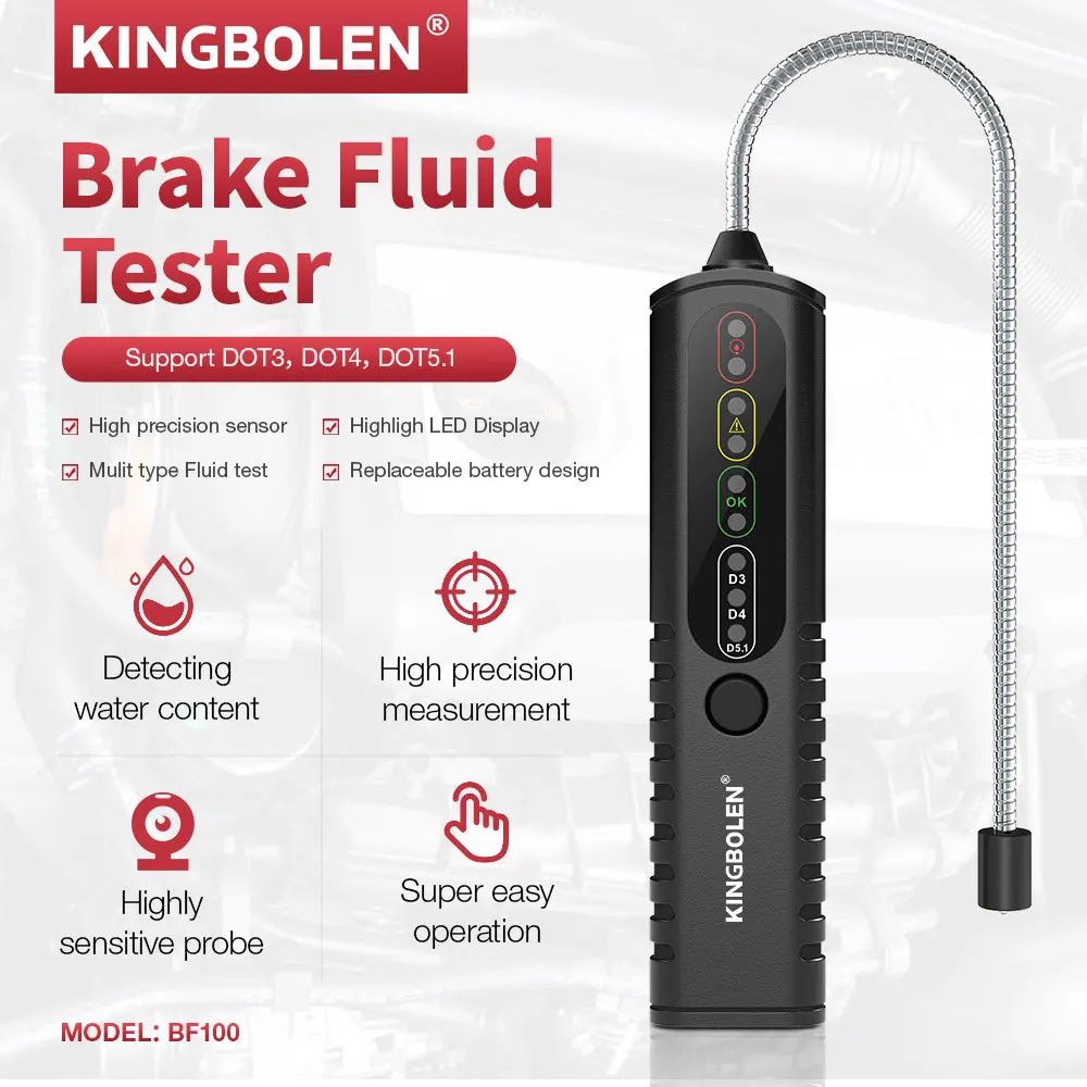 12V Auto Brake Fluid Tester Digital Car Brake Oil Tool BF200 DOT3 DOT4 DOT5.1 LED Indicator check Display Auto Oil Tool PK BF100