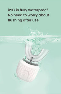Electric U-Shaped Toothbrush for Adults - Soft-Bristles Teeth Whitening Kit, Oral Care with Auto-Timing & 360° Gum Protection