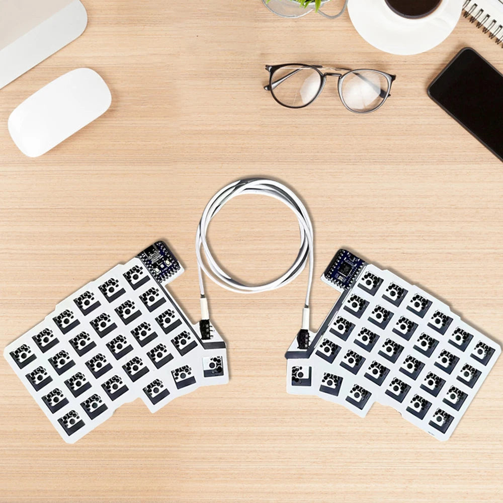 Split Keyboard Wired Ergonomics Keyboard Hot Swap Split-layout Keyboard Support QMK/VIAL Customized PC Gamer Accessories