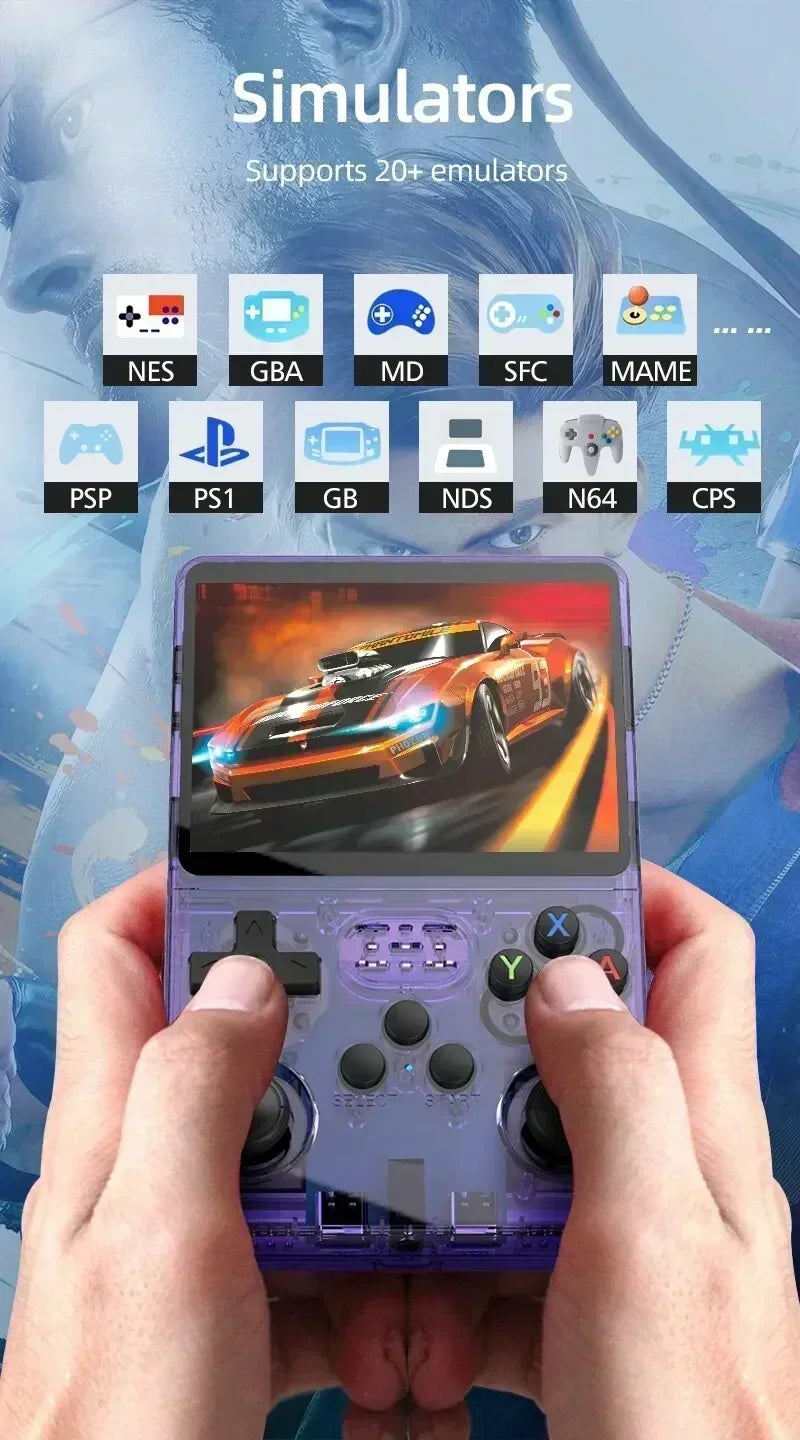 Open Source R36S Retro Handheld Video Game Console Linux System 3.5 Inch IPS Screen Portable Pocket Video Player R36S 64GB Games
