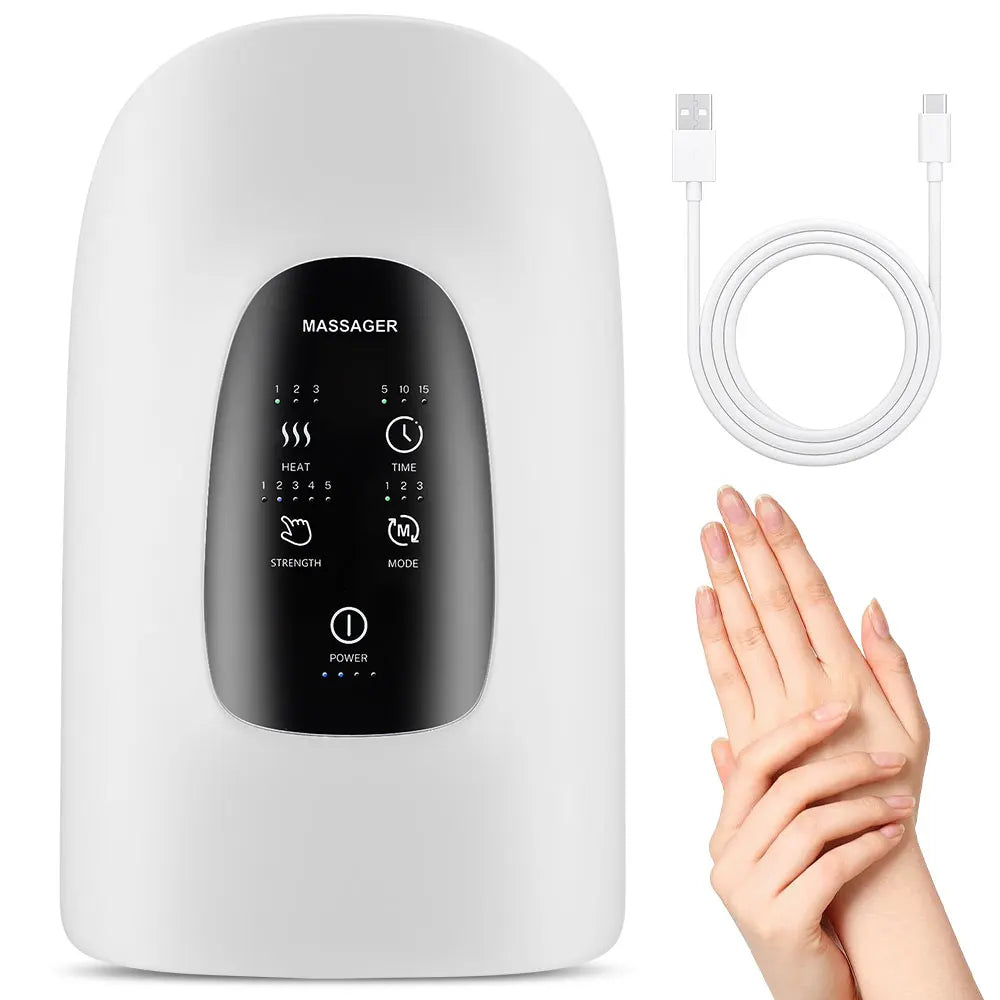 Wireless Electric Hand Massager Air Compression Hot Compress Palm Acupoint Massager Finger Arthritis Numbness Muscle Relaxation