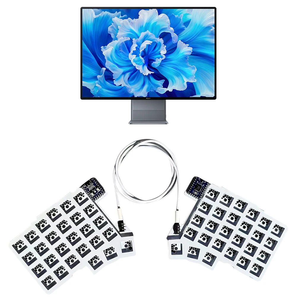 Split Keyboard Wired Ergonomics Keyboard Hot Swap Split-layout Keyboard Support QMK/VIAL Customized PC Gamer Accessories