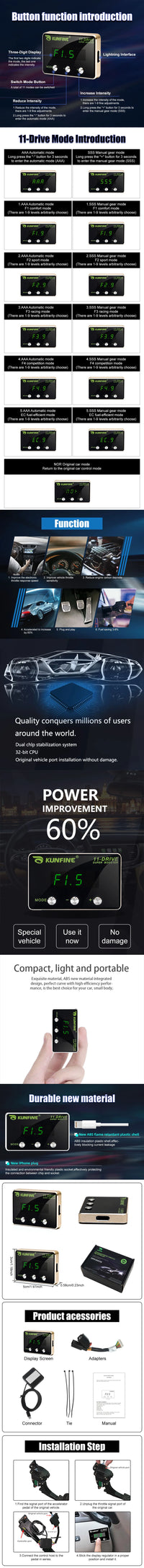 Car Electronic Throttle Controller Racing Accelerator Potent Booster For VW SKODA SEAT AUDI Porsche (B) Tuning Parts Accessory