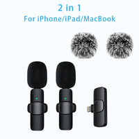 New Wireless Lavalier Microphone Portable Audio Video Recording Mini Microphone for iPhone Android PC Camera Live Gaming Phone