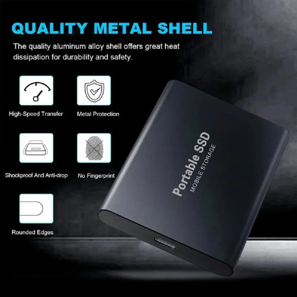 External Hard Drive SSD 4TB - USB 3.0 Solid Disk Fast Transfer Shockproof Large Backup Plug & Play Compatible with Mac/PC/Phones