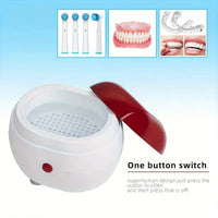 Retainer Cleaner Box & Mouth Guard Cleaner - Ultrasonic Sonic Cleaning Device, Compact for Travel & Ideal Oral Care Gift for Par