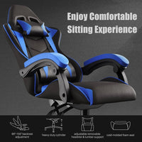 Gaming Chair PU Leather Office Chair, Reclining Racing Game Chair Back and Seat Height Adjustable Swivel Recliner
