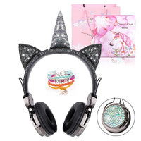 Cute Unicorn Headphones 3D Stereo Music Kids Headphones With Microphone Girls Cell Phone Children's Wired Headset Gamer Gift