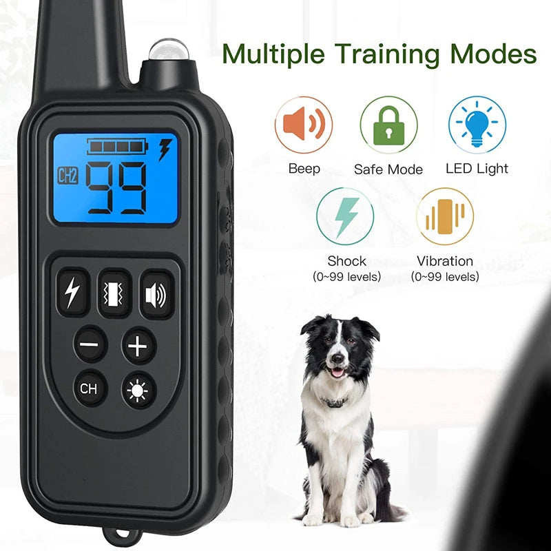 VIP Electric Dog Training Collar Waterproof Dog Bark Collar Pet With Remote Control Rechargeable Anti Barking Device Equipment