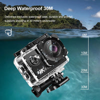 4K Action Camera A1 Ultra HD WiFi 12MP 2" LCD 30M Waterproof 170D Remote Control Helmet Bicycle Video Camera Outdoor Sport Cam