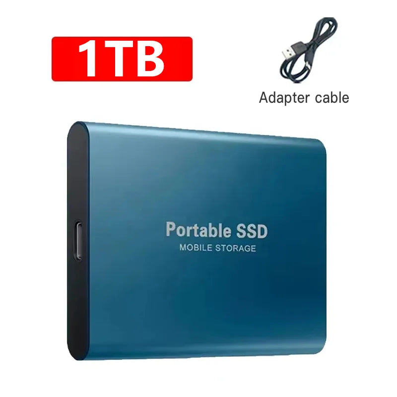 External Hard Drive 1TB Portable SSD 2TB External Solid State Drive USB 3.1/Type-C Hard Disk High-Speed Storage for PC/Mac/Phone