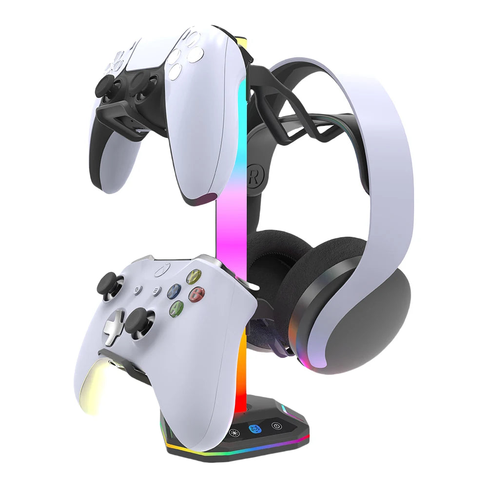 For Playstation5 Controller Holder Earphone Hanger Accessories Gaming RGB Headphone Stand for Desktop Gamer PS4 Xbox PS5 Gamepad