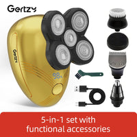 Men's 5-in-1 electric shaver with 5 rotating blades, USB charging, multifunctional personal beauty set